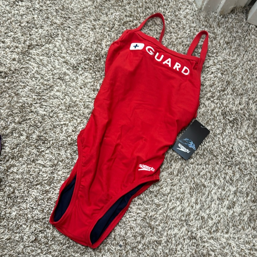 Speedo Red Lifeguard Women's One Piece Swimsuit